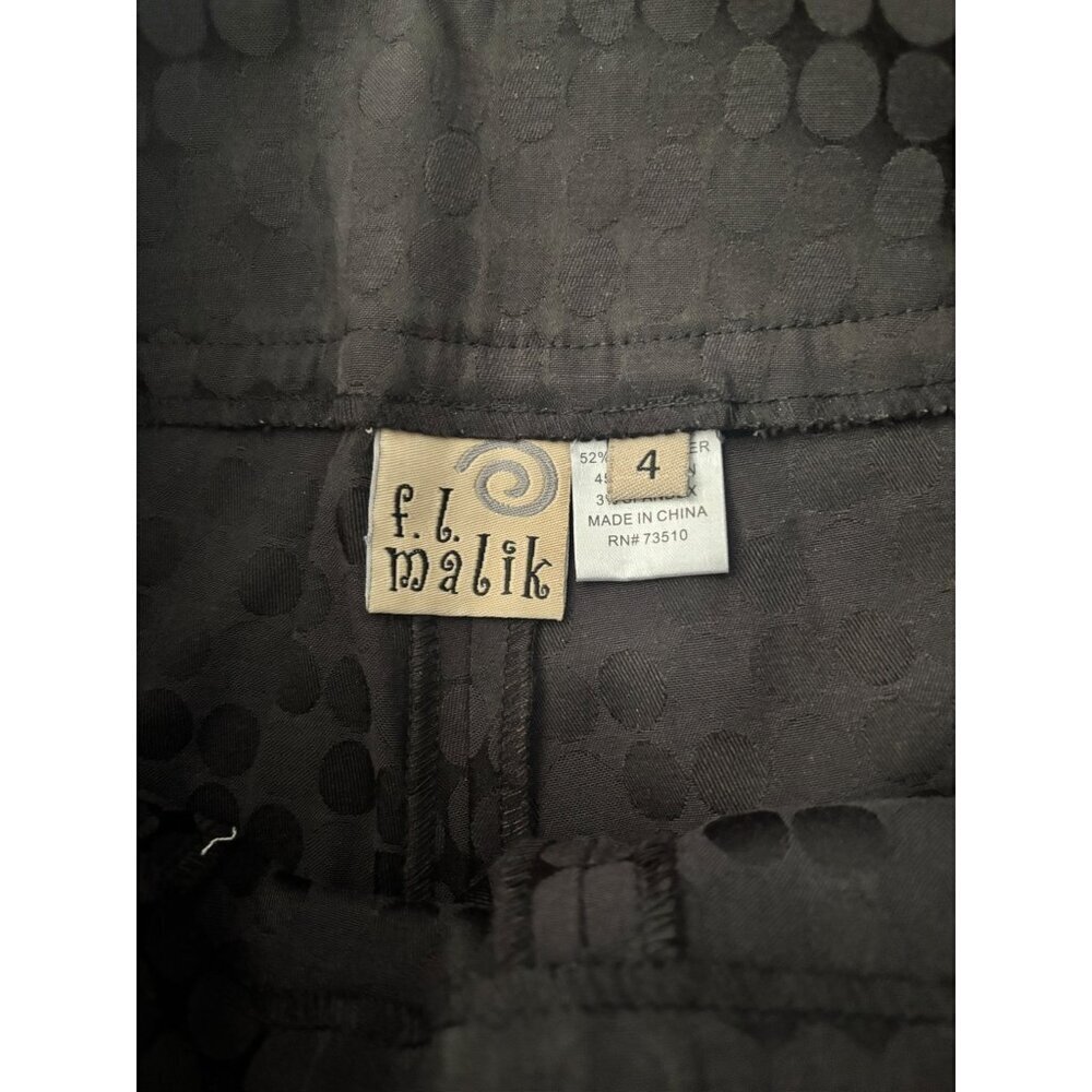 F. J. Malik Women's Black Circled Pattern Pants - Picture 4 of 8